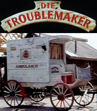 The stage coach in a scene from the movie