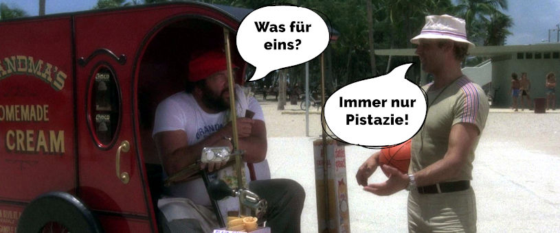 Terence bestellt bei Bud ein Eis