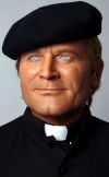 The head of the new Don Matteo figure
