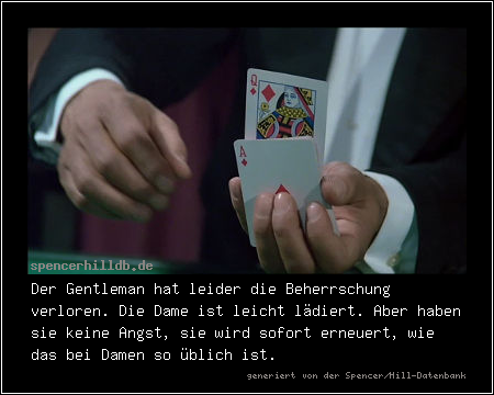 Der Gentleman hat leider die Beherrschung verloren. Die Dame ist leicht lädiert. Aber haben sie keine Angst, sie wird sofort erneuert, wie das bei Damen so üblich ist.