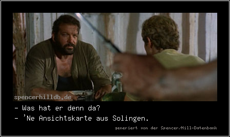 - Was hat er denn da?
- 'Ne Ansichtskarte aus Solingen.
