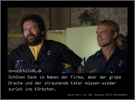 Schönen Dank im Namen der Firma, aber der große Drache und der streunende Kater müssen wieder zurück ins Körbchen.