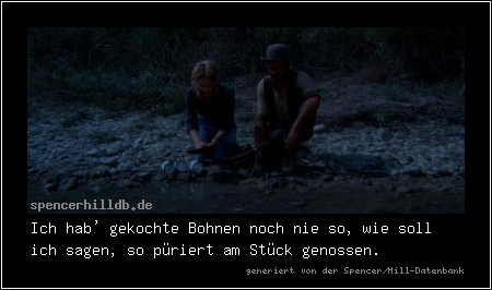 Ich hab' gekochte Bohnen noch nie so, wie soll ich sagen, so püriert am Stück genossen.