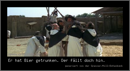 Er hat Bier getrunken. Der fällt doch hin.